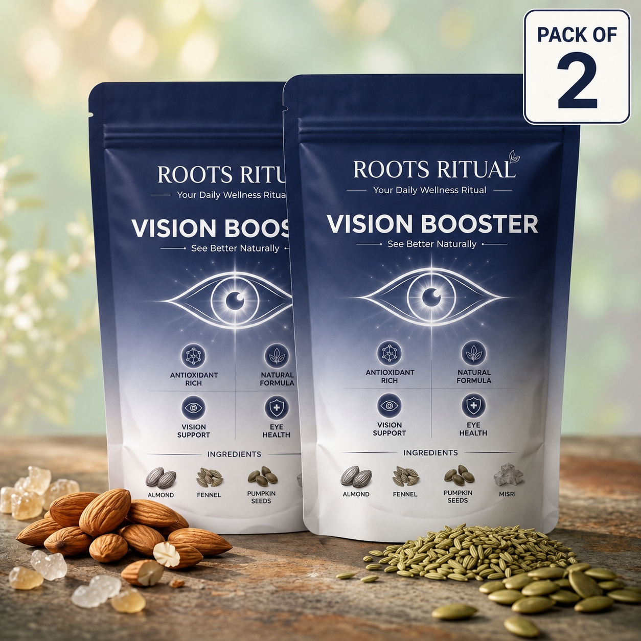 Roots Ritual Vision Booster | Natural Eye Wellness Drink Mix | 120g